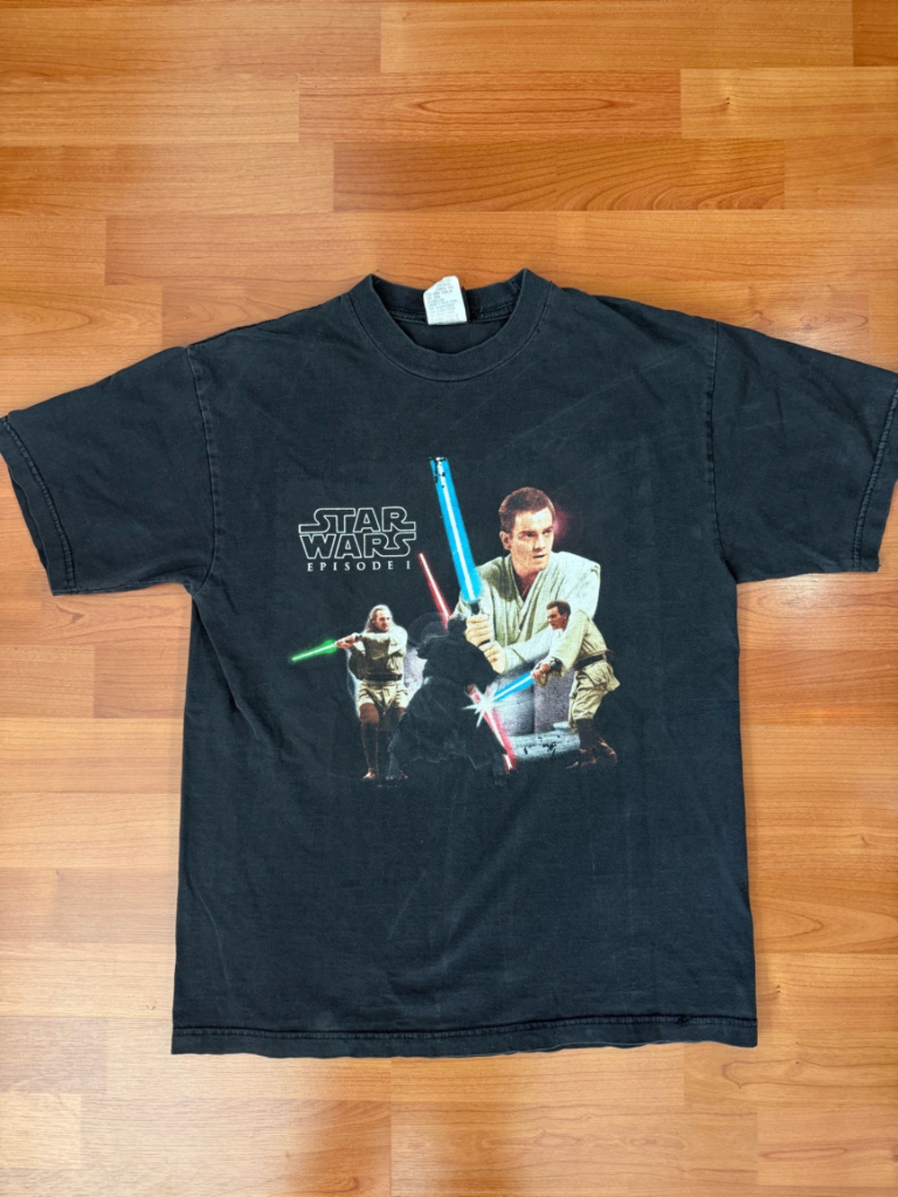 VINTAGE 90s Star Wars Episode 1 Phantom Menace T-Shirt - Size Med